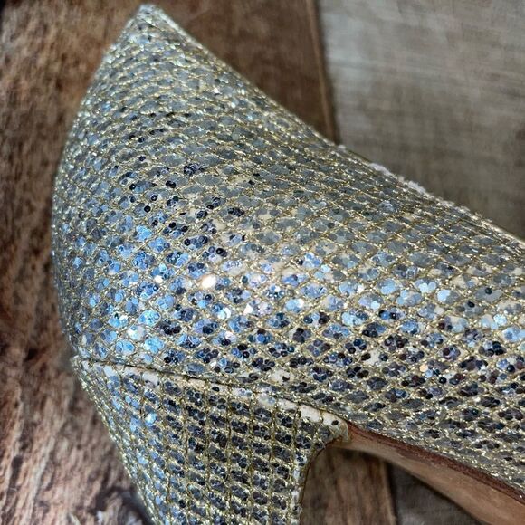 Badgley Mischka Metallic Crackled ‘Lust’ Heels 9M - Picture 15 of 15